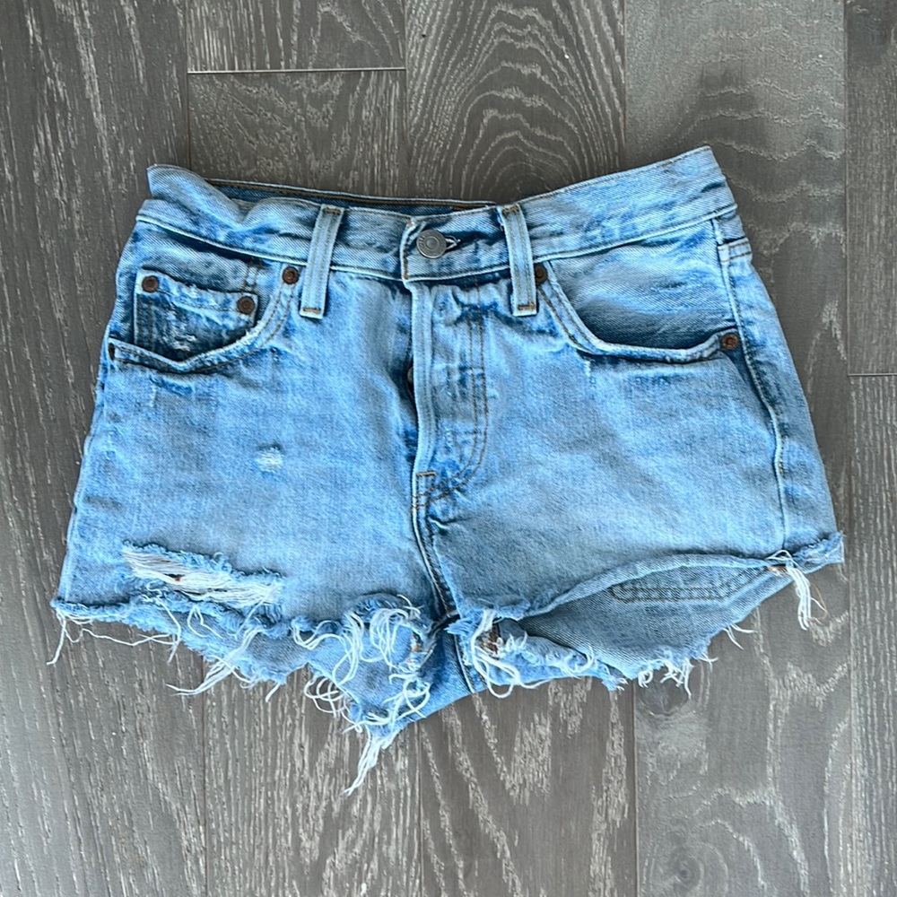 Levi’s Light Blue Denim Jean 501 Shorts